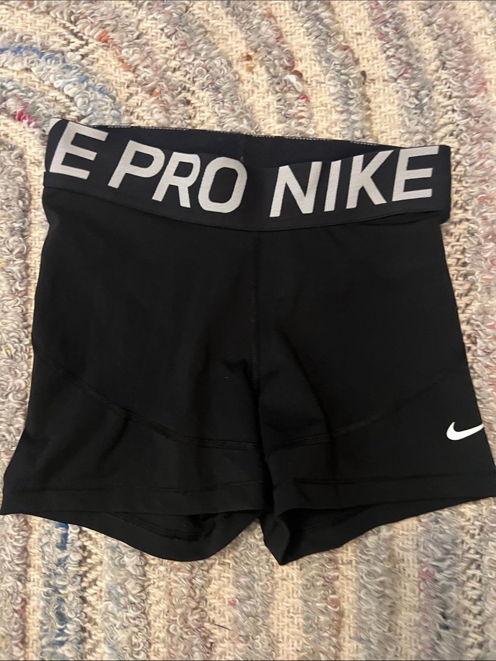 Nike Pro Black Women's Athletic Shorts with Branded Waistband
